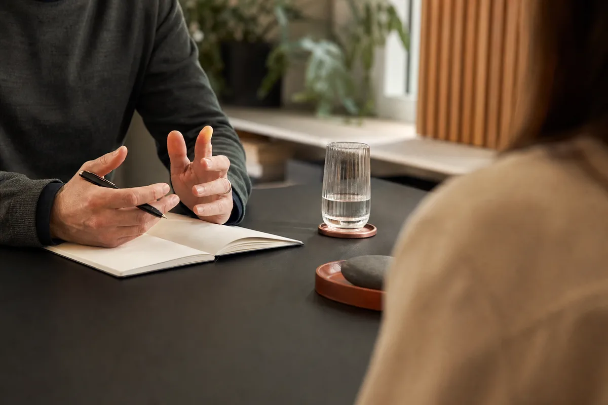 Colloquio professionale in un ambiente calmo