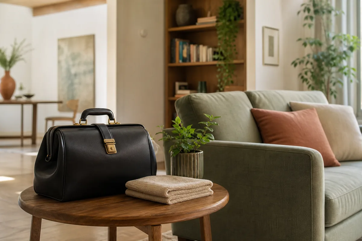 Borsa professionale in un ambiente domestico luminoso
