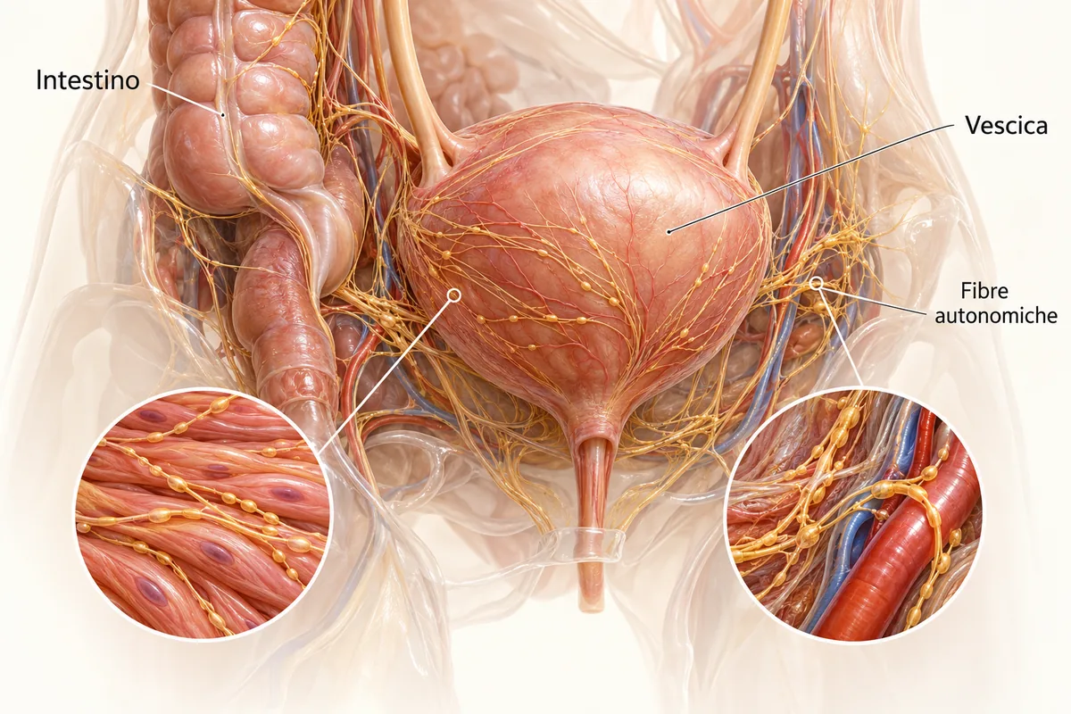 Modello di vescica, intestino e fibre autonomiche